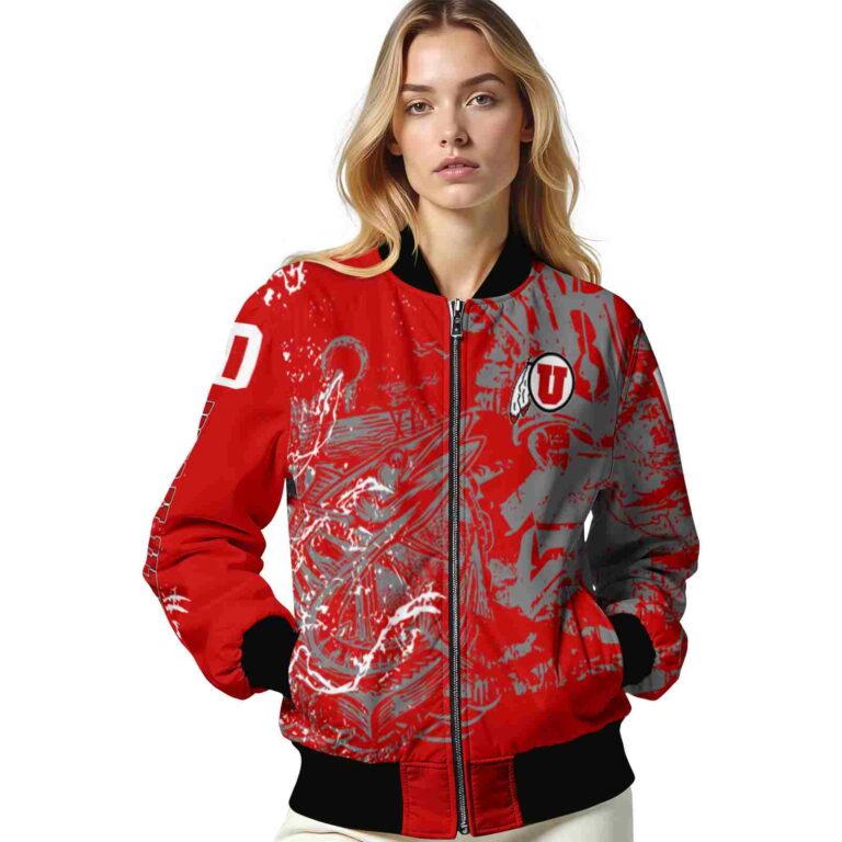 personalized utah utes fishing art red jacket latest model