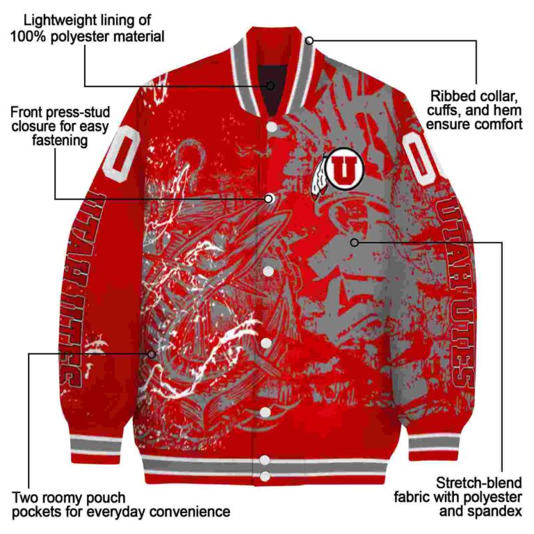 personalized utah utes fishing art red jacket new arrival