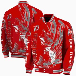 personalized utah utes fishing passion red white jacket fashion forward