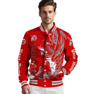 personalized utah utes fishing passion red white jacket high quality