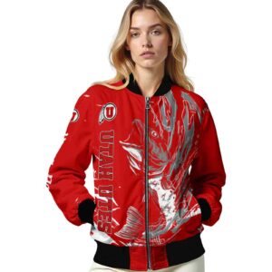 personalized utah utes fishing passion red white jacket latest model