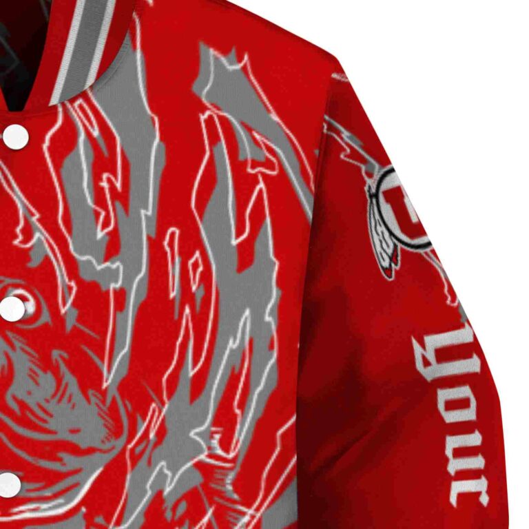 personalized utah utes fishing passion red white jacket premium grade