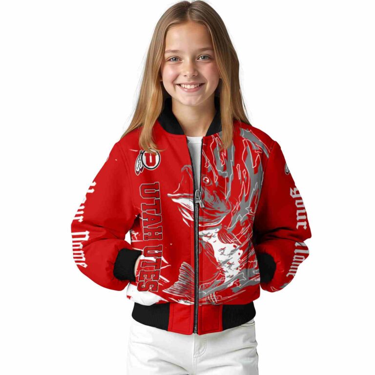 personalized utah utes fishing passion red white jacket top rated