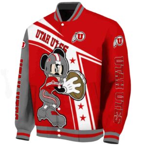 personalized utah utes mickey football red white jacket best selling