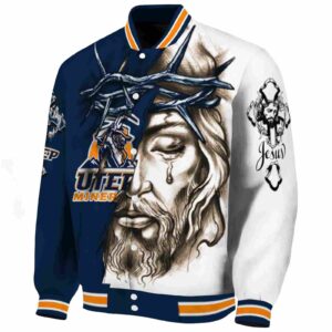 personalized utep miners jesus tears blue white jacket best selling