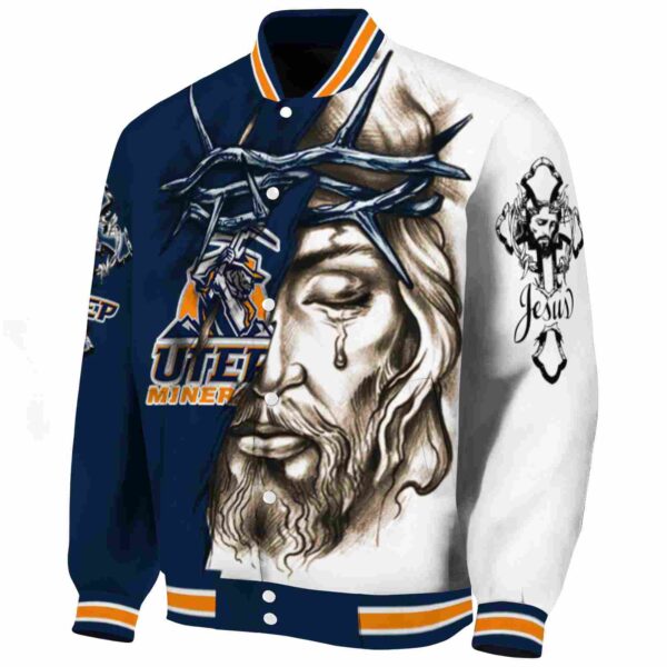 personalized utep miners jesus tears blue white jacket best selling