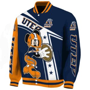 personalized utep miners mickey football blue white jacket best selling