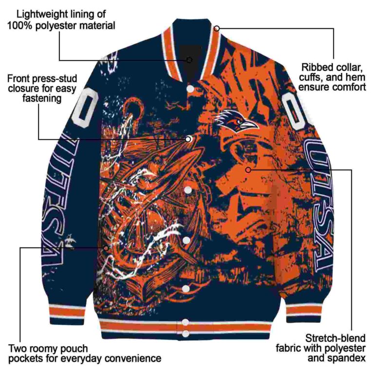 personalized utsa roadrunners fishing art orange jacket new arrival