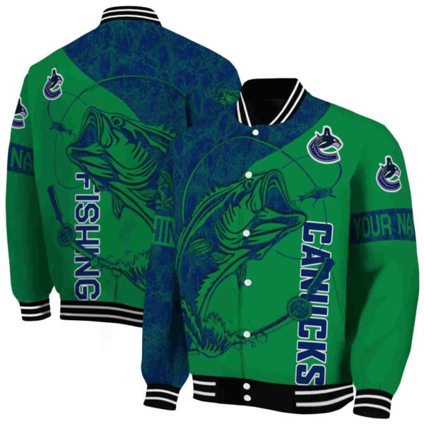 personalized vancouver canucks fishing rod green jacket fashion forward