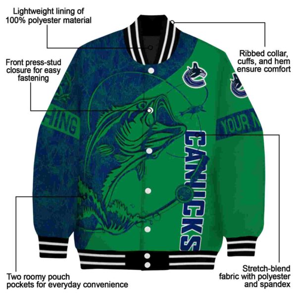 personalized vancouver canucks fishing rod green jacket new arrival