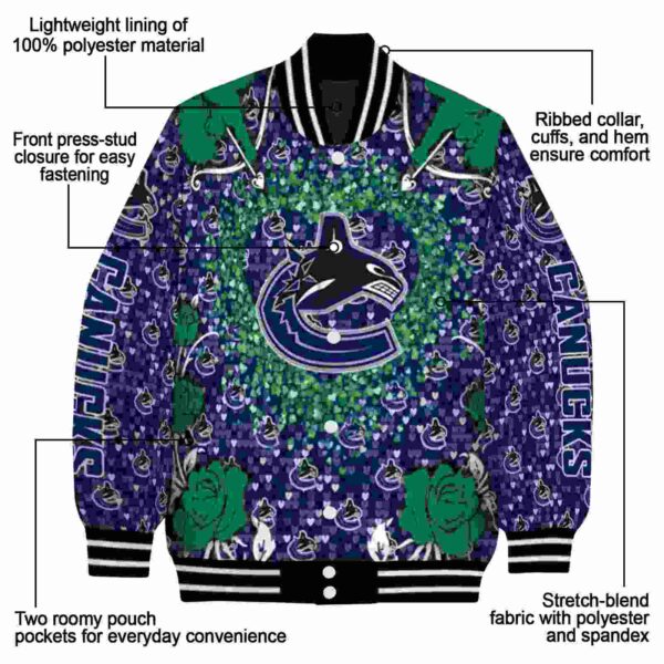 personalized vancouver canucks heart explosion blue jacket new arrival