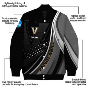 personalized vanderbilt commodores wave patterns black jacket new arrival