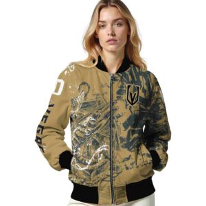 personalized vegas golden knights fishing art tan jacket latest model