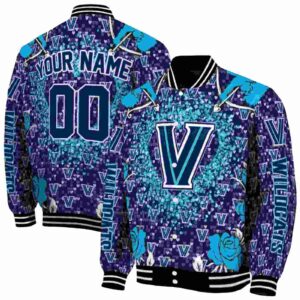 personalized villanova wildcats heart explosion navy jacket fashion forward