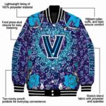 personalized villanova wildcats heart explosion navy jacket best selling