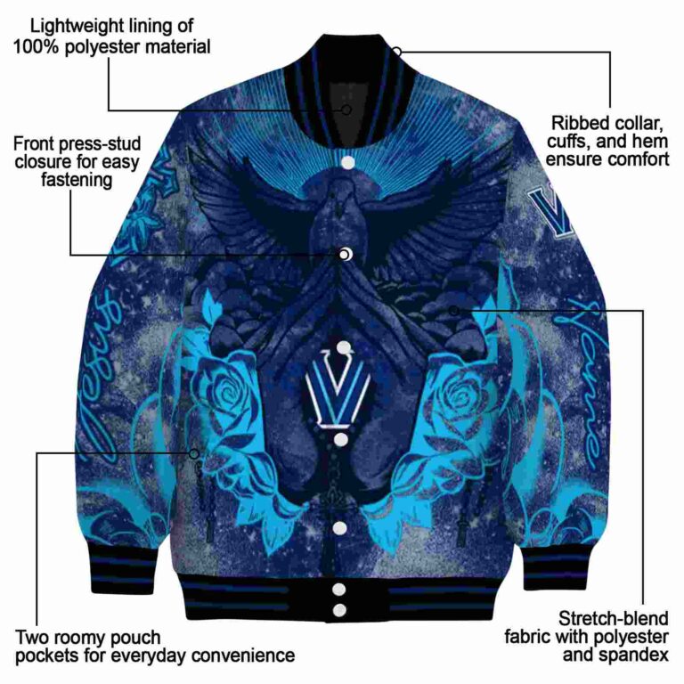 personalized villanova wildcats praying hands navy jacket new arrival