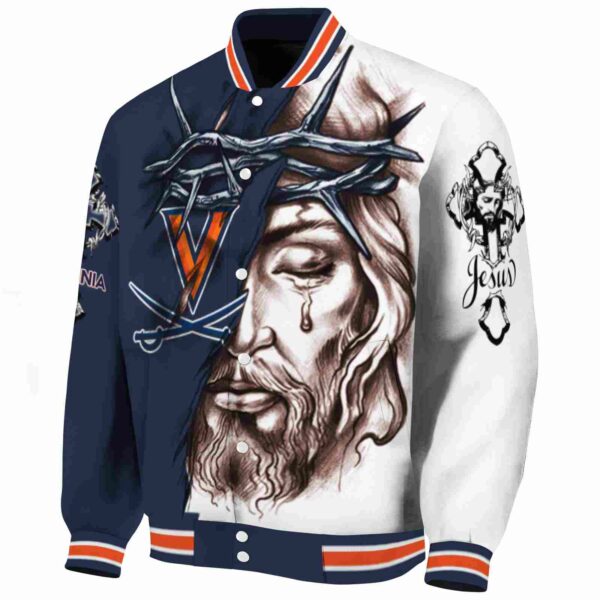 personalized virginia cavaliers jesus tears blue white jacket best selling