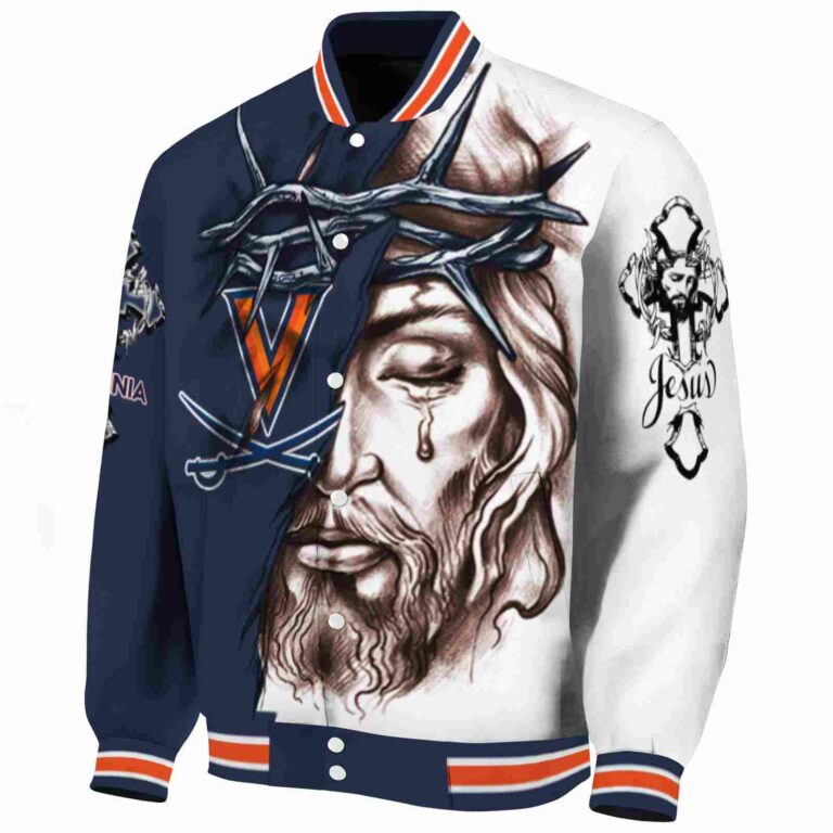 personalized virginia cavaliers jesus tears blue white jacket best selling
