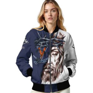 personalized virginia cavaliers jesus tears blue white jacket latest model