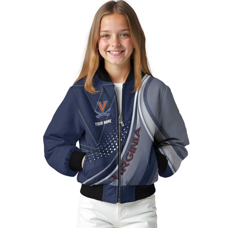 personalized virginia cavaliers wave patterns blue jacket top rated