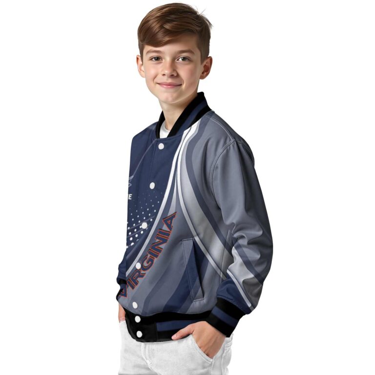 personalized virginia cavaliers wave patterns blue jacket trendy