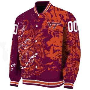 personalized virginia tech hokies fishing art maroon jacket best selling