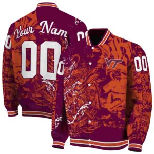 personalized virginia tech hokies fishing art maroon jacket fashion forward