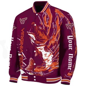 personalized virginia tech hokies fishing passion maroon white jacket best selling