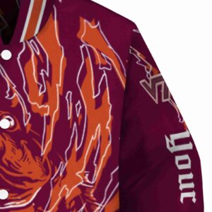 personalized virginia tech hokies fishing passion maroon white jacket premium grade