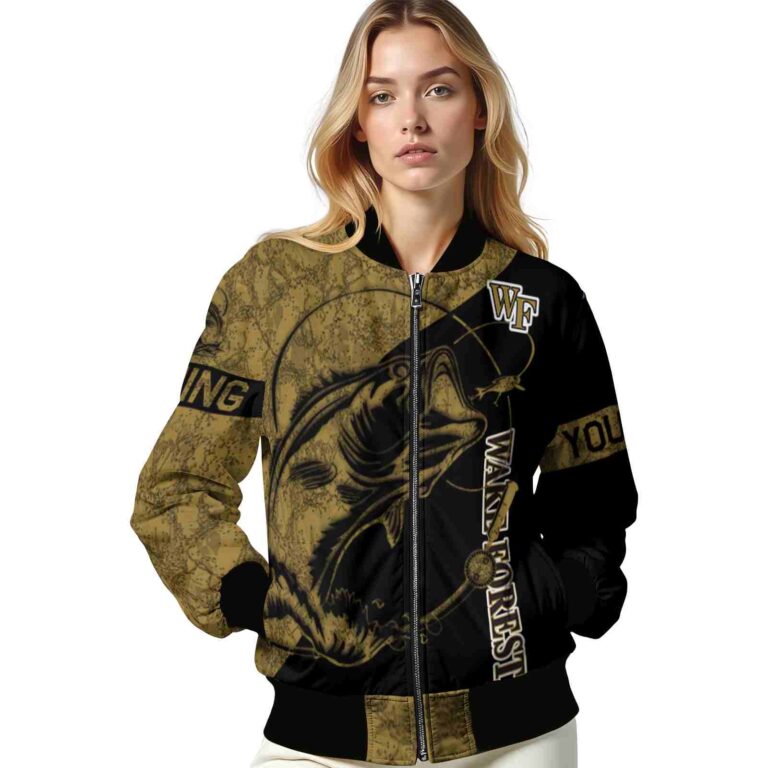 personalized wake forest demon deacons fishing rod black jacket latest model