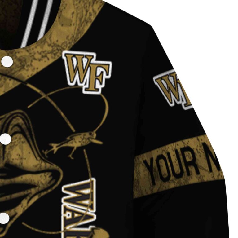 personalized wake forest demon deacons fishing rod black jacket premium grade