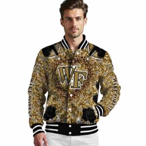 personalized wake forest demon deacons heart explosion gold jacket high quality