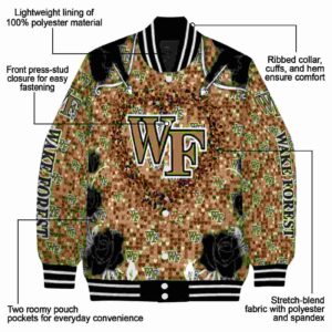 personalized wake forest demon deacons heart explosion gold jacket new arrival