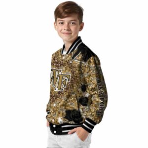 personalized wake forest demon deacons heart explosion gold jacket trendy