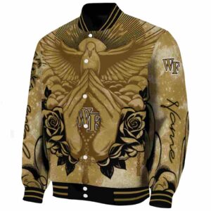 personalized wake forest demon deacons praying hands gold jacket best selling