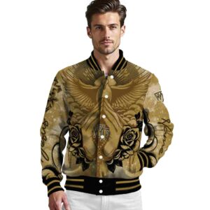 personalized wake forest demon deacons praying hands gold jacket high quality