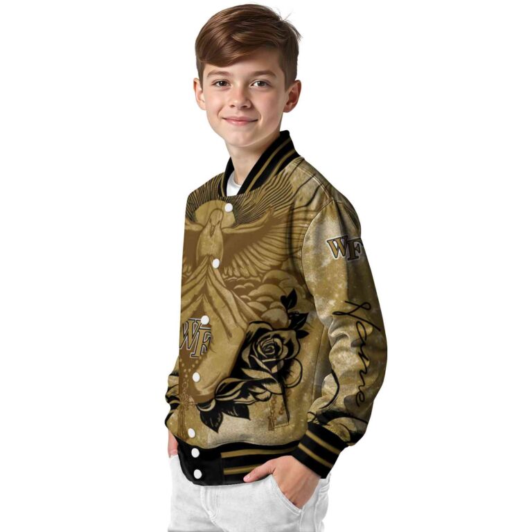 personalized wake forest demon deacons praying hands gold jacket trendy