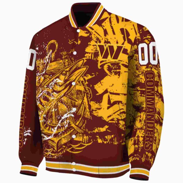 personalized washington commanders fishing art burgundy jacket best selling
