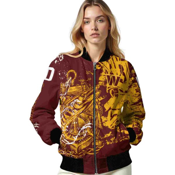 personalized washington commanders fishing art burgundy jacket latest model