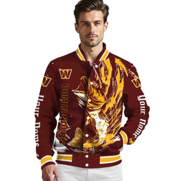 personalized washington commanders fishing passion burgundy white jacket high quality