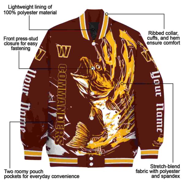 personalized washington commanders fishing passion burgundy white jacket new arrival