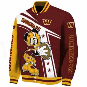 personalized washington commanders mickey football burgundy white jacket best selling