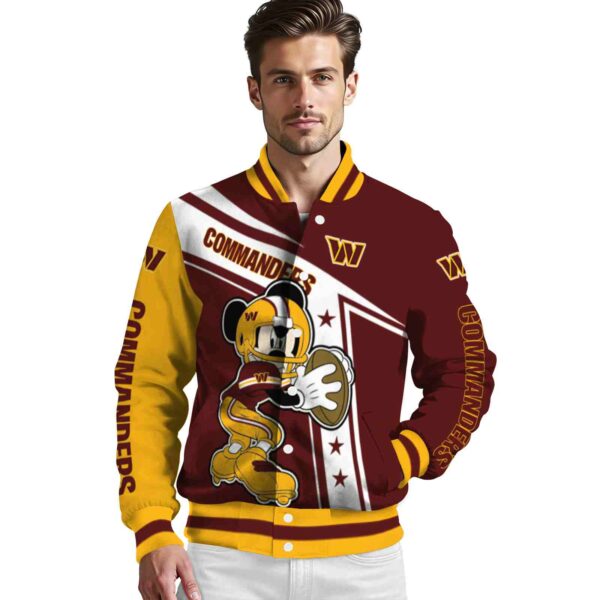 personalized washington commanders mickey football burgundy white jacket high quality