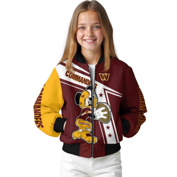 personalized washington commanders mickey football burgundy white jacket top rated