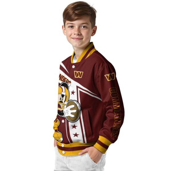 personalized washington commanders mickey football burgundy white jacket trendy