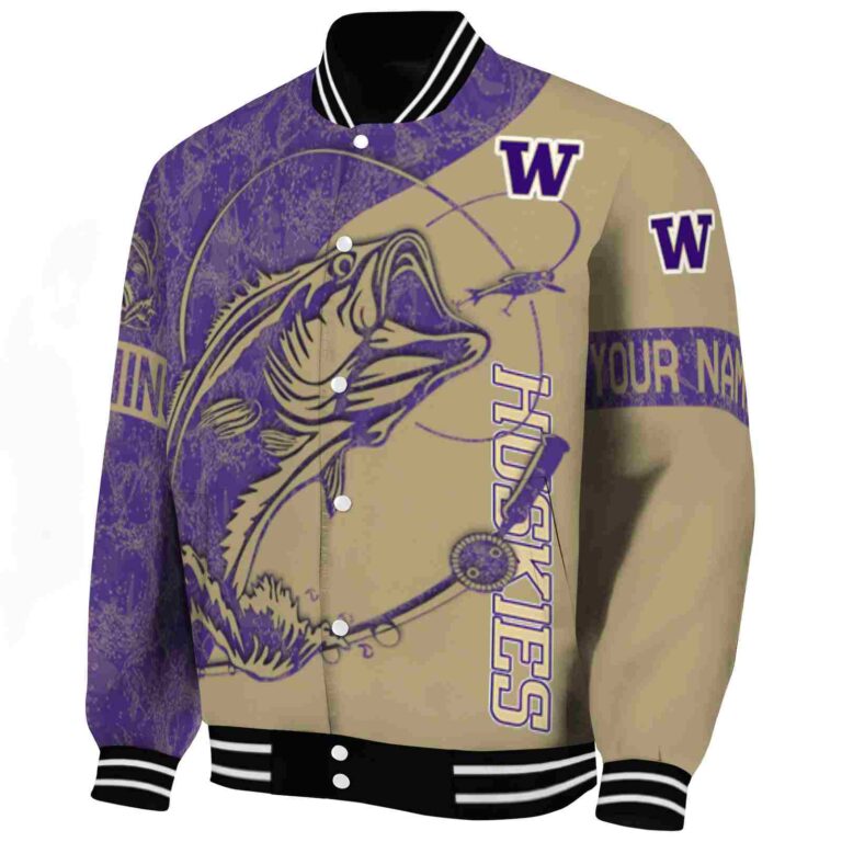 personalized washington huskies fishing rod gold jacket best selling