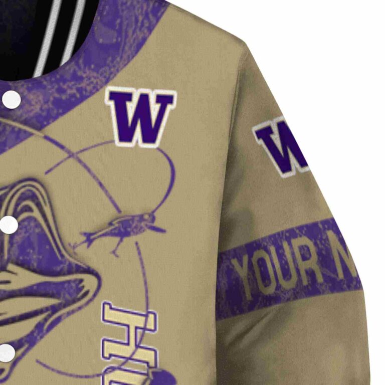 personalized washington huskies fishing rod gold jacket premium grade