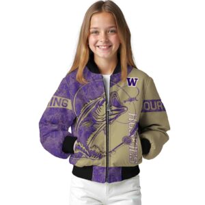 personalized washington huskies fishing rod gold jacket top rated