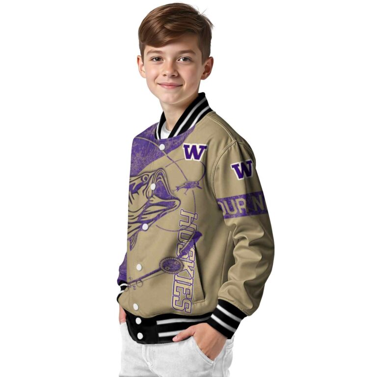personalized washington huskies fishing rod gold jacket trendy