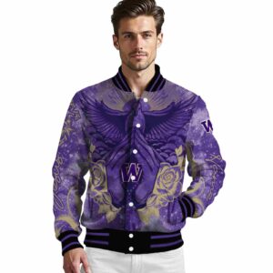 personalized washington huskies praying hands purple jacket high quality